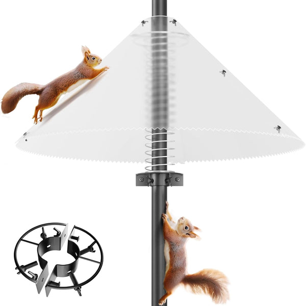 Squirrel Baffle for Bird Feeder Pole – Matte, 19 Inch