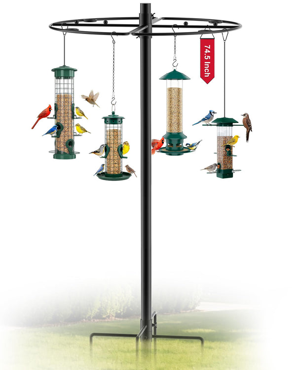 74.5Inch -90Inch Bird Feeding Station with Semicircular Hook